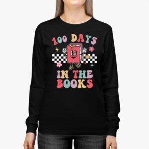 100 Days in the Books Reading Teacher 100th Day of School Longsleeve Tee 3 4