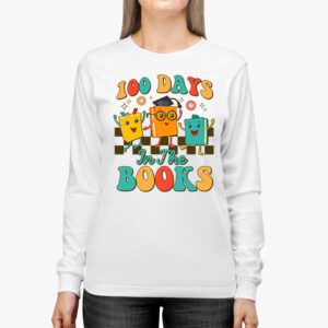 100 Days in the Books Reading Teacher 100th Day of School Longsleeve Tee 3 5