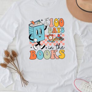 100 Days in the Books Reading Teacher 100th Day of School Longsleeve Tee