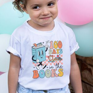 100 Days in the Books Reading Teacher 100th Day of School T Shirt 1 2
