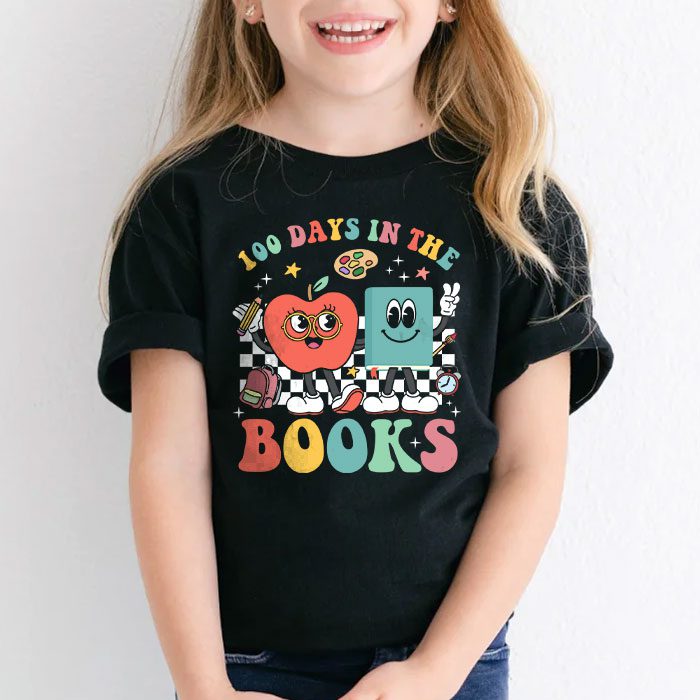 100-Days-in-the-Books-Reading-Teacher-100th-Day-of-School-T-Shirt-1 100 Days in the Books Reading Teacher 100th Day of School T Shirt 1 3