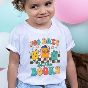 100 Days in the Books Reading Teacher 100th Day of School T Shirt 1 5