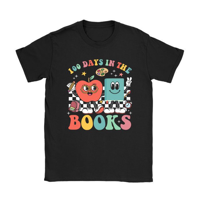 100-Days-in-the-Books-Reading-Teacher-100th-Day-of-School-T-Shirt 100 Days in the Books Reading Teacher 100th Day of School T-Shirt