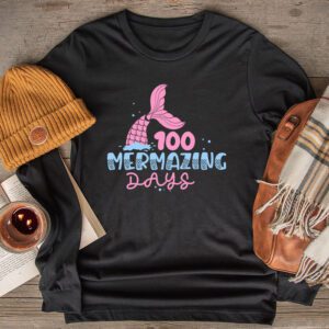 100 Days of School 100 Mermazing Days of School Mermaid Longsleeve Tee 2 1