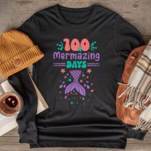 100 Days of School 100 Mermazing Days of School Mermaid Longsleeve Tee 2 3