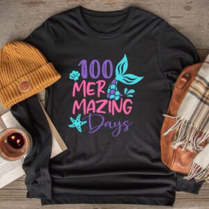 100 Days of School 100 Mermazing Days of School Mermaid Longsleeve Tee 2