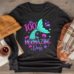 100 Days of School 100 Mermazing Days of School Mermaid Longsleeve Tee 2 4