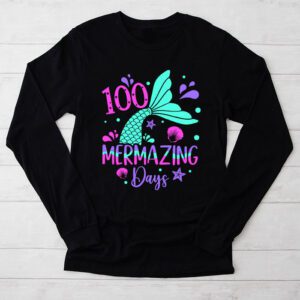 100 Days of School 100 Mermazing Days of School Mermaid Longsleeve Tee