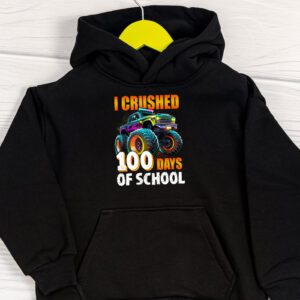 100 Days of School Monster Truck 100th Day of School Boys Hoodie 1 12