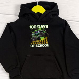 100 Days of School Monster Truck 100th Day of School Boys Hoodie 1 3