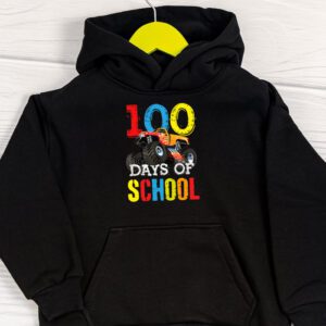 100 Days of School Monster Truck 100th Day of School Boys Hoodie 1