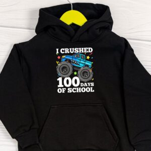 100 Days of School Monster Truck 100th Day of School Boys Hoodie 1 5