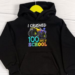 100 Days of School Monster Truck 100th Day of School Boys Hoodie 1 7