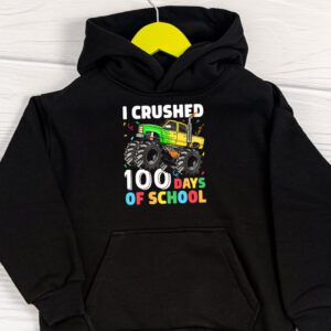 100 Days of School Monster Truck 100th Day of School Boys Hoodie 1 8