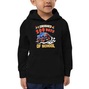 100 Days of School Monster Truck 100th Day of School Boys Hoodie 2 14