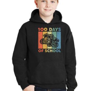 100 Days of School Monster Truck 100th Day of School Boys Hoodie 3 1