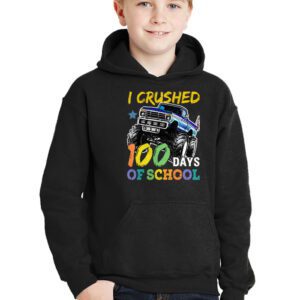 100 Days of School Monster Truck 100th Day of School Boys Hoodie 3 100 Days of School Monster Truck 100th Day of School Boys Hoodie 3 10