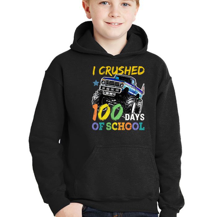 100-Days-of-School-Monster-Truck-100th-Day-of-School-Boys-Hoodie-3 100 Days of School Monster Truck 100th Day of School Boys Hoodie 3 10