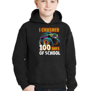 100 Days of School Monster Truck 100th Day of School Boys Hoodie 3 12