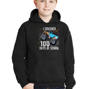 100 Days of School Monster Truck 100th Day of School Boys Hoodie 3 100 Days of School Monster Truck 100th Day of School Boys Hoodie 3 13