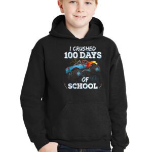 100 Days of School Monster Truck 100th Day of School Boys Hoodie 3 100 Days of School Monster Truck 100th Day of School Boys Hoodie 3 15