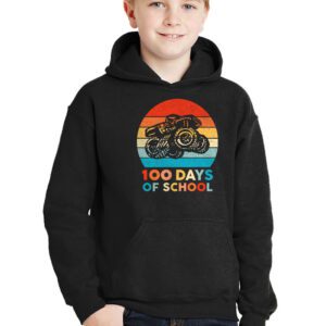 100 Days of School Monster Truck 100th Day of School Boys Hoodie 3 2