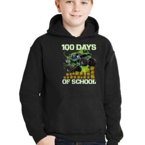 100 Days of School Monster Truck 100th Day of School Boys Hoodie 3 3