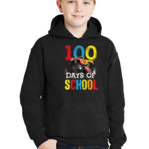 100 Days of School Monster Truck 100th Day of School Boys Hoodie 3