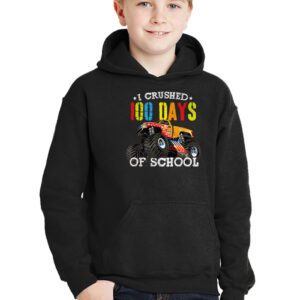 100 Days of School Monster Truck 100th Day of School Boys Hoodie 3 6