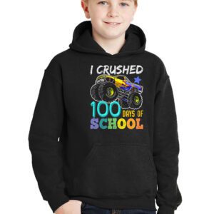 100 Days of School Monster Truck 100th Day of School Boys Hoodie 3 7