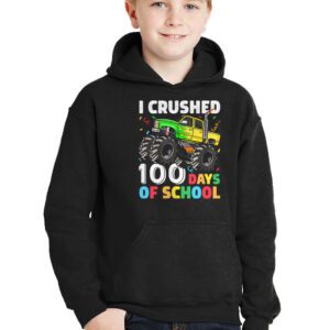 100 Days of School Monster Truck 100th Day of School Boys Hoodie 3 8