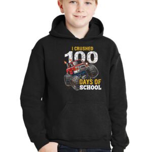 100 Days of School Monster Truck 100th Day of School Boys Hoodie 3 100 Days of School Monster Truck 100th Day of School Boys Hoodie 3 9