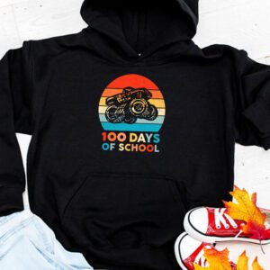 100 Days of School Monster Truck 100th Day of School Boys Hoodie