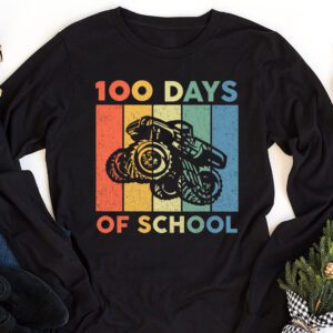 100 Days of School Monster Truck 100th Day of School Boys Longsleeve Tee 1 1