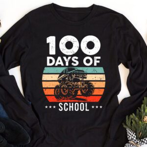 100 Days of School Monster Truck 100th Day of School Boys Longsleeve Tee 1 4