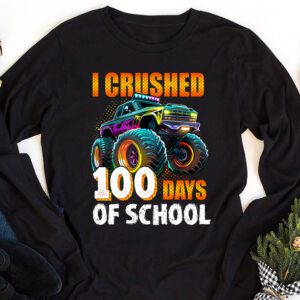 100 Days of School Monster Truck 100th Day of School Boys Longsleeve Tee 1 6