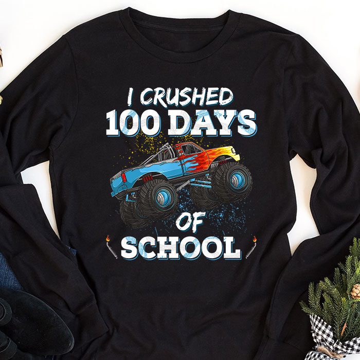100-Days-of-School-Monster-Truck-100th-Day-of-School-Boys-Longsleeve-Tee-1 100 Days of School Monster Truck 100th Day of School Boys Longsleeve Tee 1 9