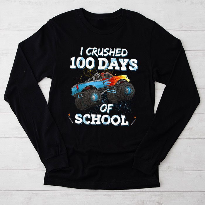 100-Days-of-School-Monster-Truck-100th-Day-of-School-Boys-Longsleeve-Tee-2 100 Days of School Monster Truck 100th Day of School Boys Longsleeve Tee 2 9