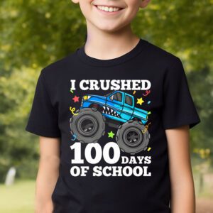 100 Days of School Monster Truck 100th Day of School Boys T Shirt 2 1