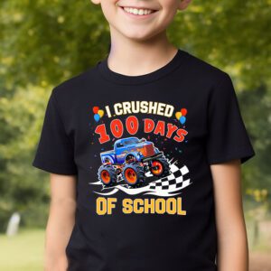 100 Days of School Monster Truck 100th Day of School Boys T Shirt 2 6