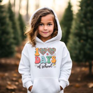 100 Days of School Retro Disco Hearts 100th Day of School Hoodie 2 1