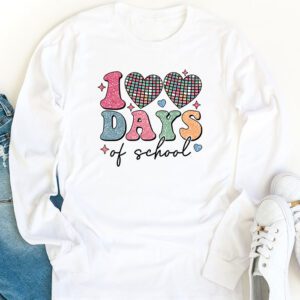 100 Days of School Retro Disco Hearts 100th Day of School Longsleeve Tee 1 4
