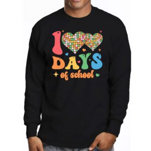 100 Days of School Retro Disco Hearts 100th Day of School Longsleeve Tee 3 2