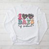 100 Days of School Retro Disco Hearts 100th Day of School Longsleeve Tee