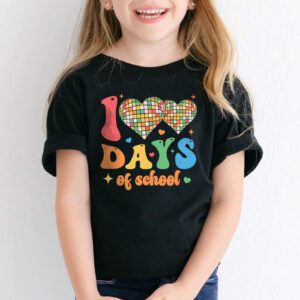 100 Days of School Retro Disco Hearts 100th Day of School T Shirt 1 2