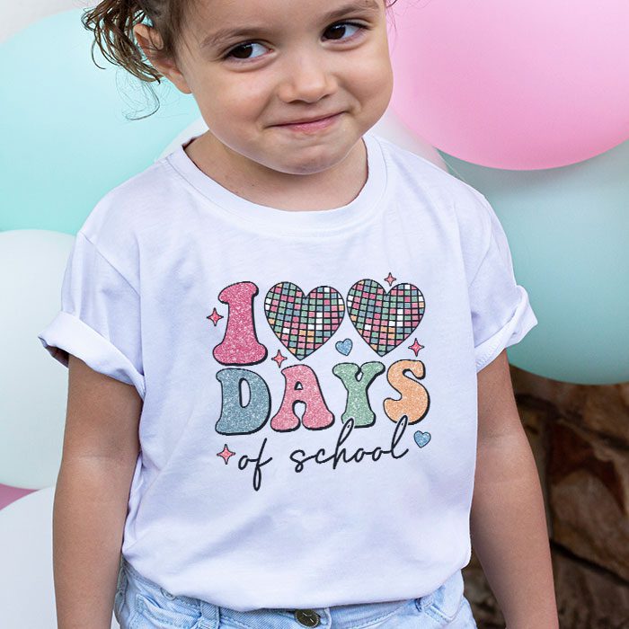 100 Days of School Retro Disco Hearts 100th Day of School T Shirt 1 4