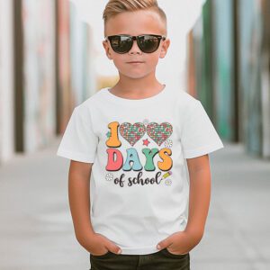 100 Days of School Retro Disco Hearts 100th Day of School T Shirt 2 1