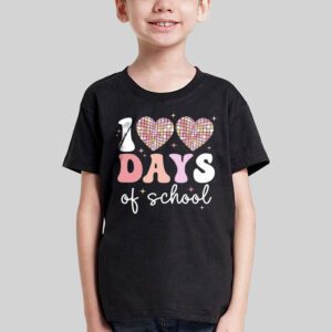 100 Days of School Retro Disco Hearts 100th Day of School T Shirt 2 3