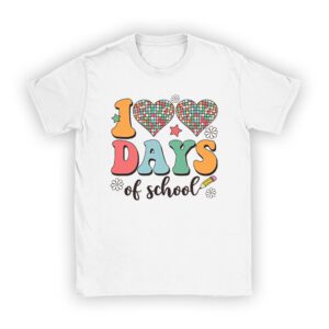 100 Days of School Retro Disco Hearts 100th Day of School T-Shirt