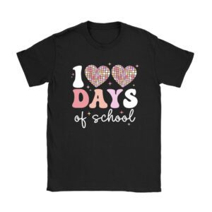 100 Days of School Retro Disco Hearts 100th Day of School T-Shirt